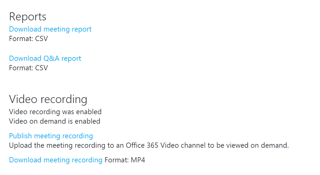 QA en rapport Skype Meeting Broadcast